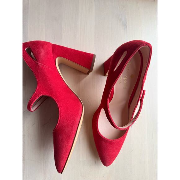 Kate Spade Red Suede Meredith Pointed-Toe Pumps Women’s Size 7 US - Picture 7 of 15